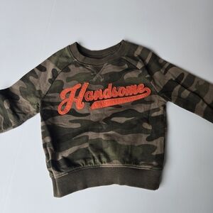 Carter's Camouflage Sweatshirt with Orange 'Handsome'